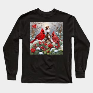 Wonderful Steampunk Snowman with birds Long Sleeve T-Shirt